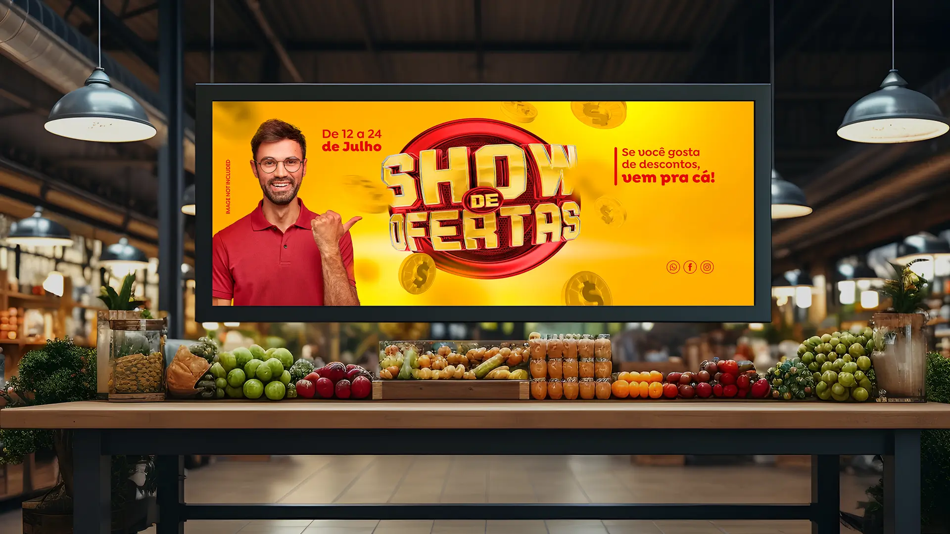 Painel de LED para supermercados